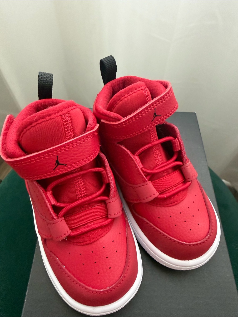 Jordan Toddler High-Top Sneakers in Red and White